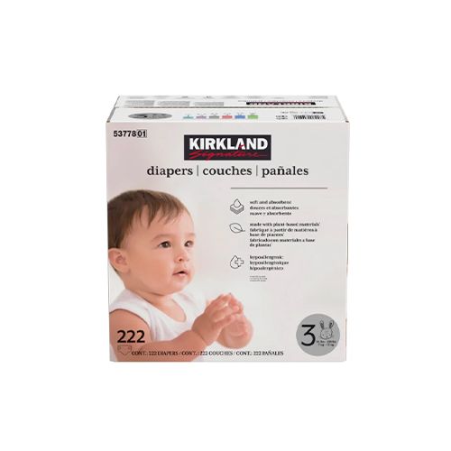 Kirkland Signature Diapers Size 3, 222 Count