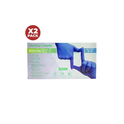 Medsup Nitrile Gloves Small, 2- Pack