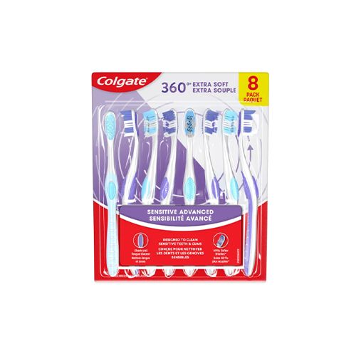 Colgate 360 Sensitive Advanced Gum Toothbrush Pack, 8-pack