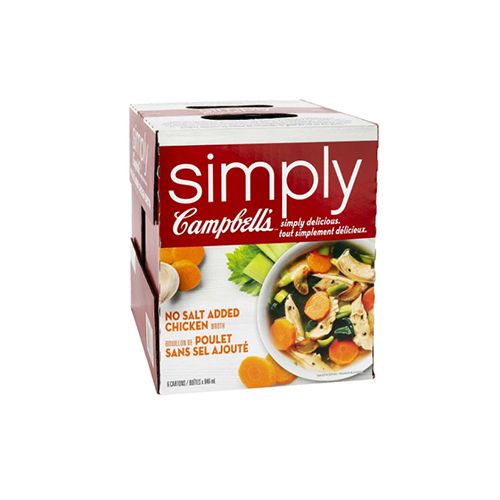 Simply Campbell’s No Salt Added Chicken Broth, 6 x 946 mL