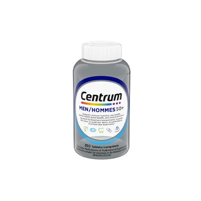 Centrum Complete Multivitamin and Mineral Supplement for Men 50+, 250 Tablets