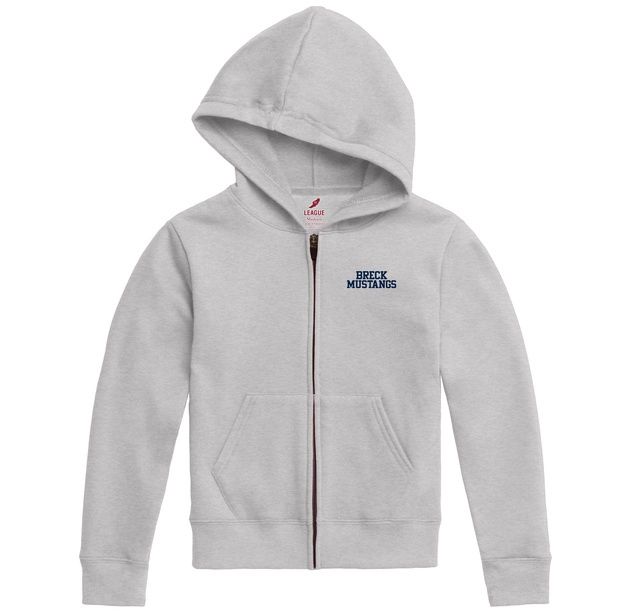League Youth Embroidered Breck Mustangs Full Zip Hoodie