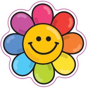 Vinyl Sticker - Rainbow Flower Smiley Face