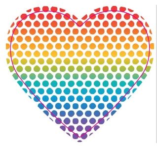 Vinyl Sticker - Rainbow Hearts Heart