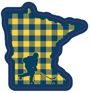 Vinyl Sticker - Minnesota Hockey Plaid