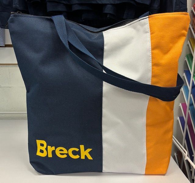 Tote - Blue/Gold/White  Stripe - CLEARANCE