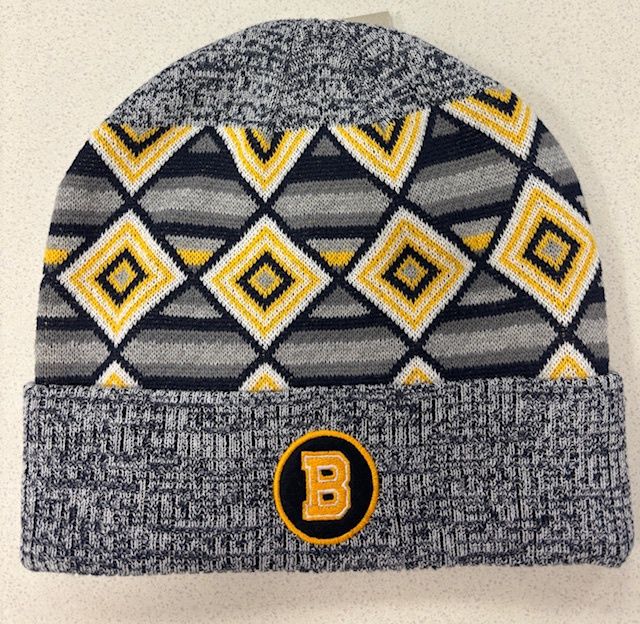 Winter Hat - "B" Stripes &amp; Squares