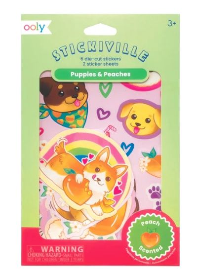Ooly  Stickiville Scented Stickers, Animal: Puppies &amp; Peaches