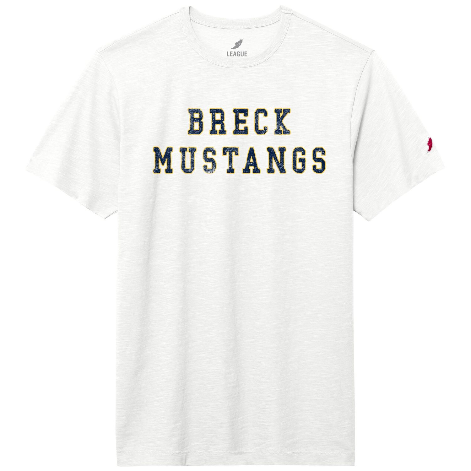 League Slub Tee - White - Breck Mustangs