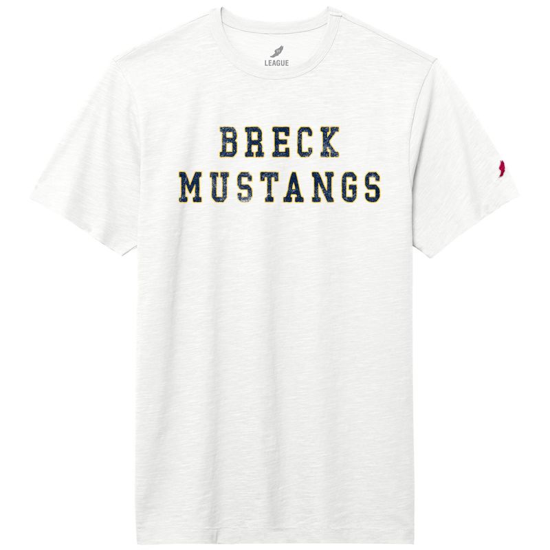 League Slub Tee - White - Breck Mustangs