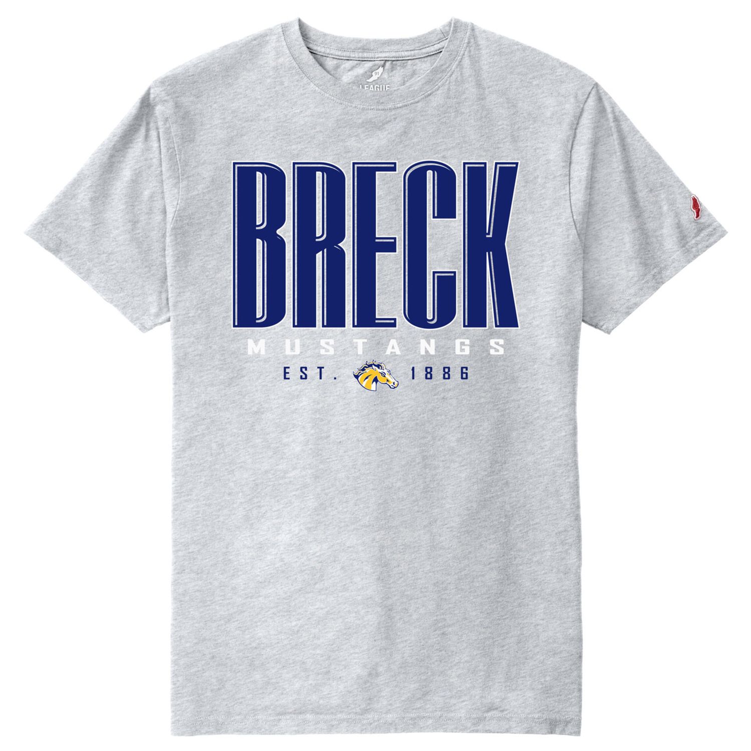League All American Tee - Ash Gray - Breck Mustangs