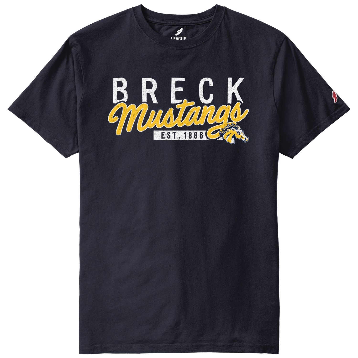 League All American Tee - Fall Navy - Breck Mustangs