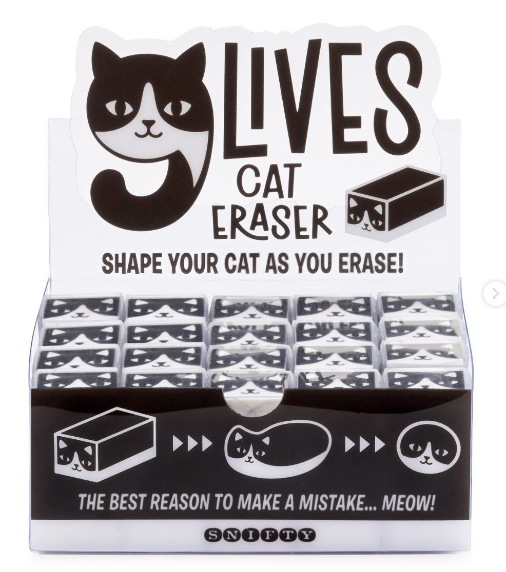 9 Lives Cat Eraser