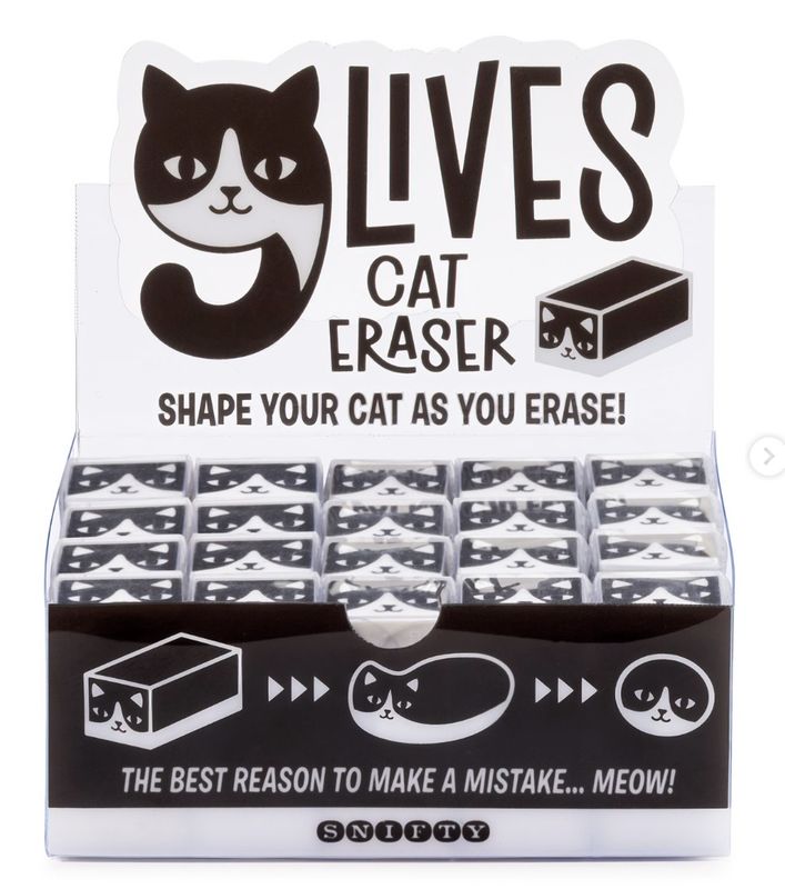 9 Lives Cat Eraser