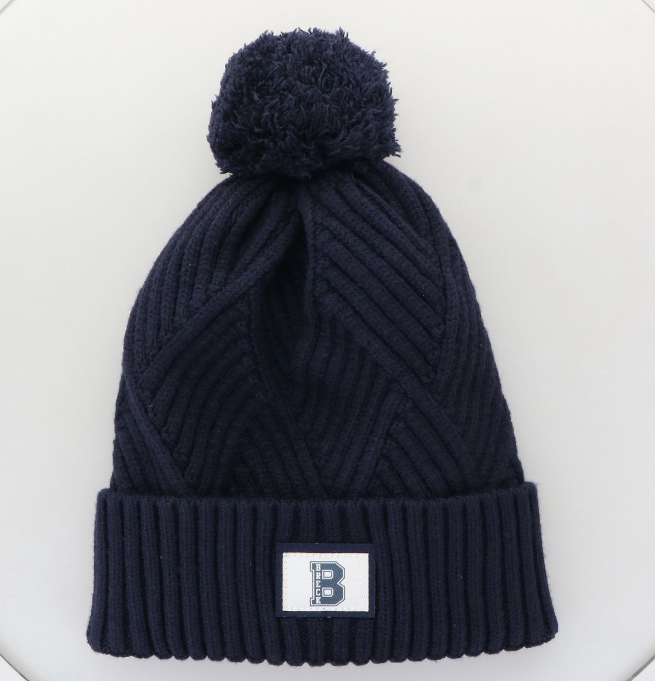 Winter Hat - Legacy Bridger Textured Cuff Beanie - Navy with "B"
