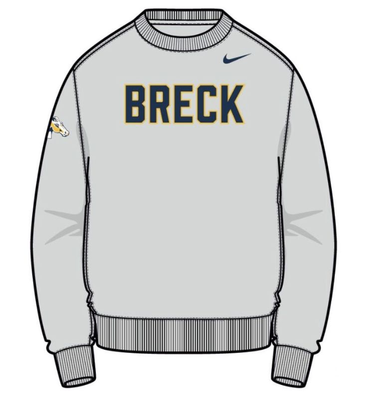 Nike Photon Grey Sideline Club Fleece Crew  - BRECK