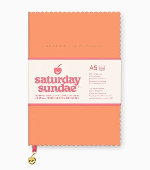 saturday sundae Spumoni Swirls Scalloped Journal, Color: Tutti-Frutti