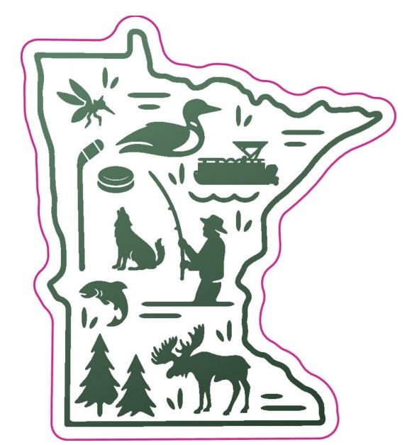 Vinyl Sticker - Minnesota Outdoor Icons