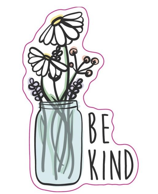 Vinyl Sticker - Be Kind Flowers