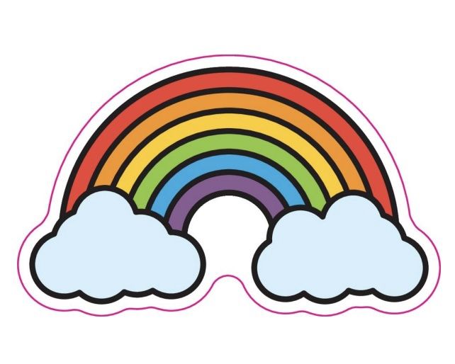 Vinyl Sticker - Rainbow with Clouds