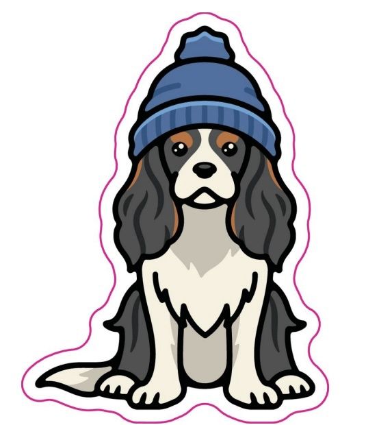 Vinyl Sticker - Blue Hat Puppy