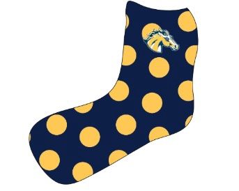 Socks - zoozat Youth Navy with Gold Dot and Mustang