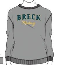 zoozat Crew Sweatshirt Gray with Raised Embroidery