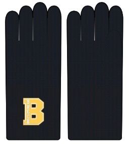 Gloves - zoozat Navy Posh Knit with Gold "B"