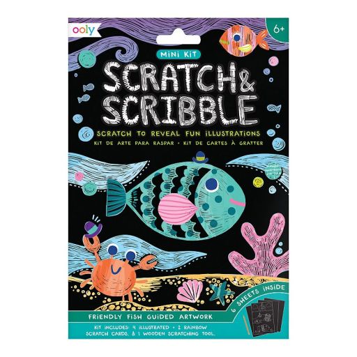 Ooly Friendly Fish Mini Scratch and Scribble Artwork Set