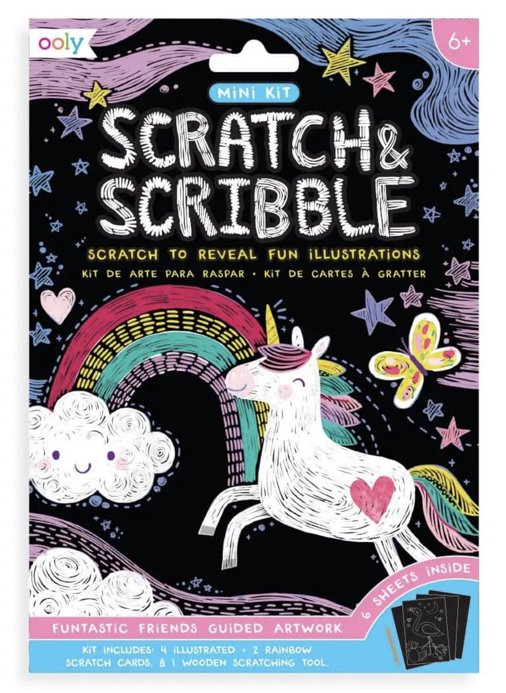 Ooly Funtastic Friends Mini Scratch and Scribble Artwork Set