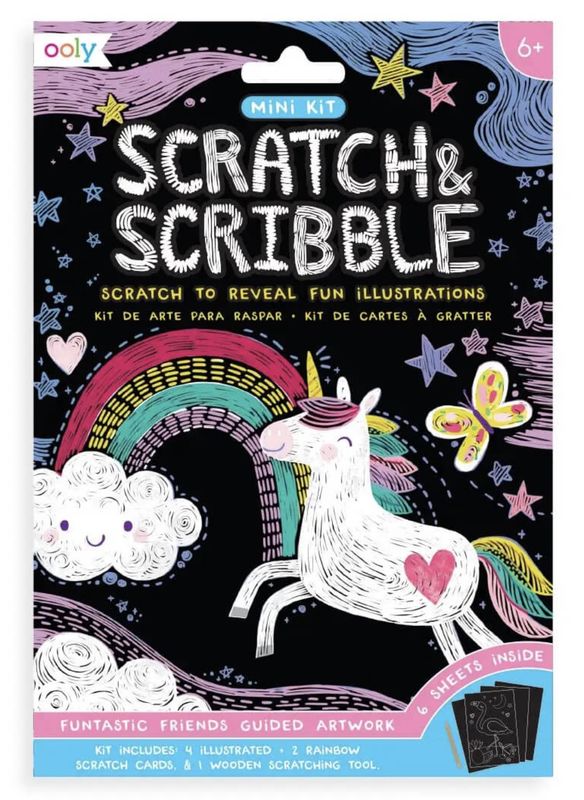 Ooly Funtastic Friends Mini Scratch and Scribble Artwork Set