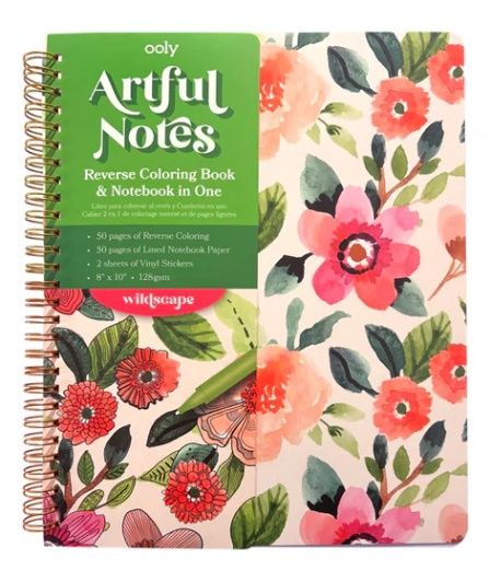 Ooly Artful Notes Reverse Coloring Book &amp; Notebook in One