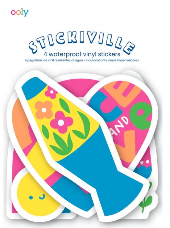 Ooly Stickiville Waterproof Vinyl Stickers - Set of 4
