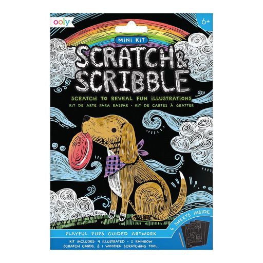 OOLY Mini Scratch and Scribble Playful Pups Guided Artwork Kit