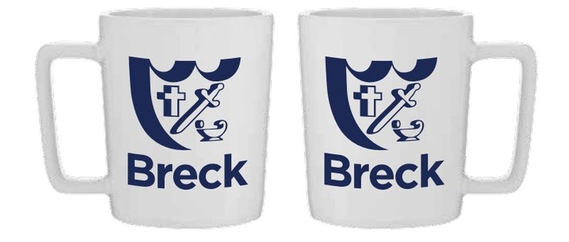 Madrid Bistro Mug - White with Navy Breck &amp; Shield