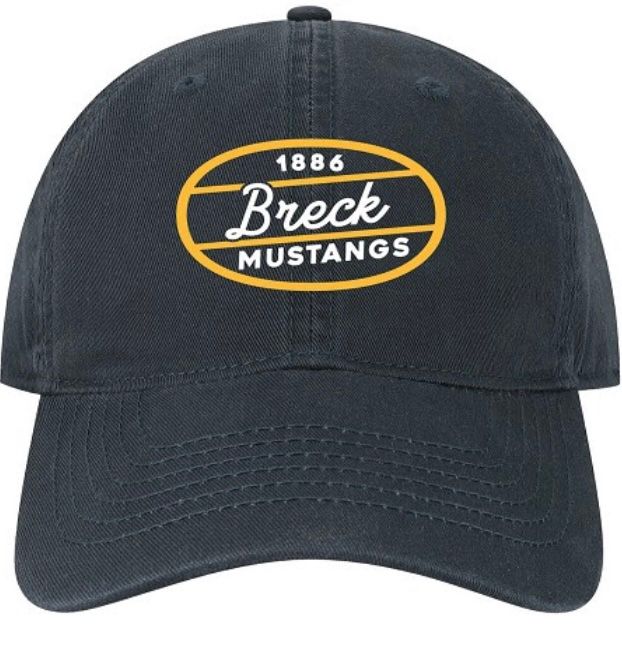 Cap - Youth Navy with Gold Breck Mustangs