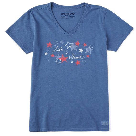 Women&#39;s Americana Stars  Crucher-lite, Color: Vintage Blue, Size: M
