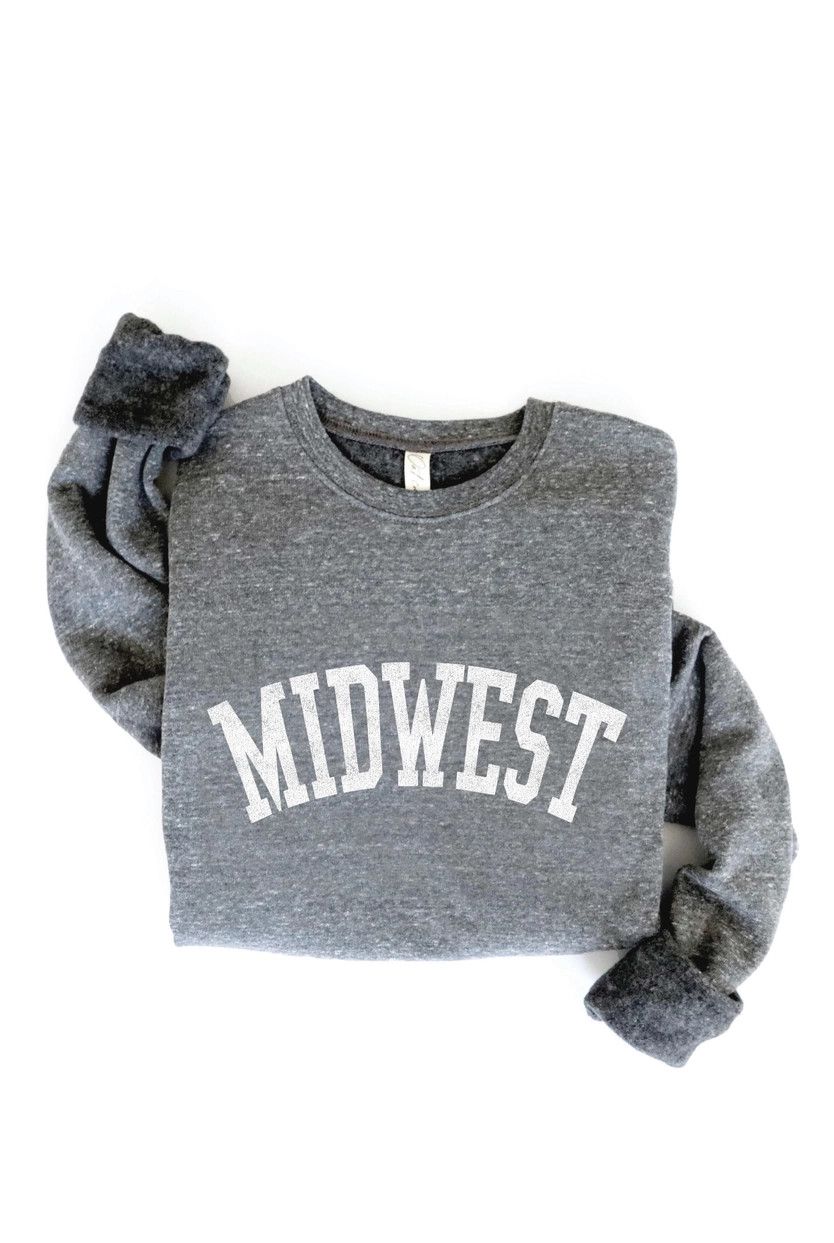 Midwest Crew Sweatshirt, Color: Dark Grey, Size: SM
