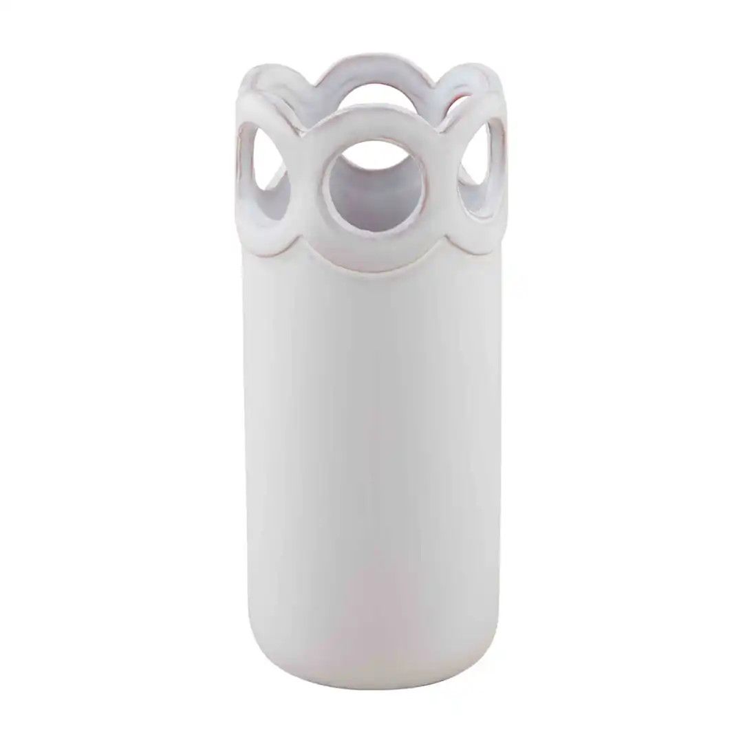 Scalloped Edge Bud Vase, Size: LG 6.5” x 2.75”