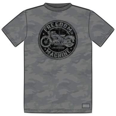 Freedom Machine Motorcycle Tee Gray Camo, Size: MD
