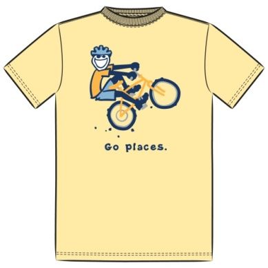 Kids Go Places Jake SS Tee by Life is Good, Color: Sandy Yellow, Size: XS