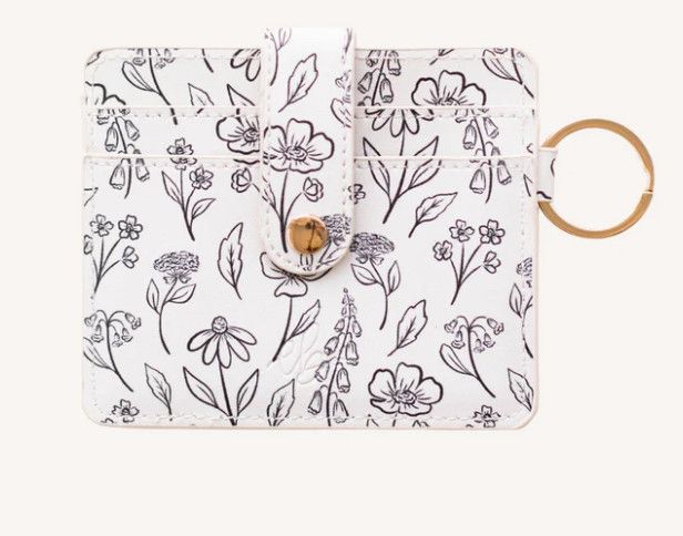 Zip Wallet, Style: Ivory Pressed Floral