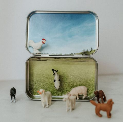 Mini Farm Magnetic Animal Tin