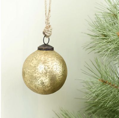 Gold Mercury Christmas Ball Ornament 6&quot;