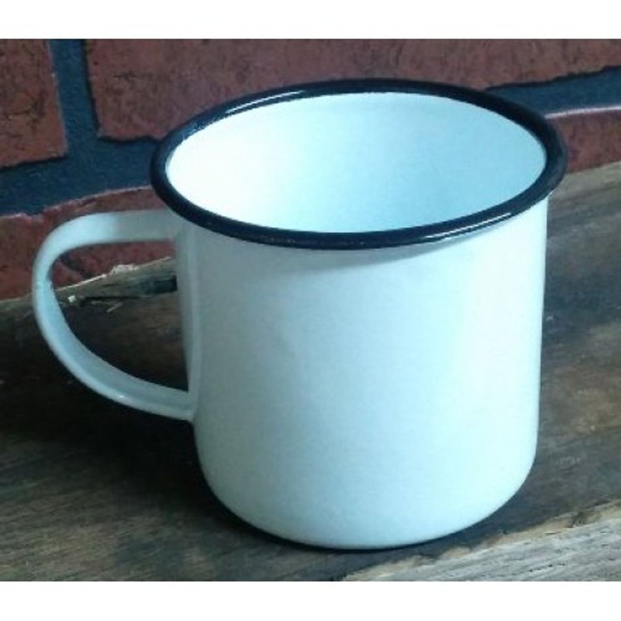 Black Rim Enamel Coffee Mug