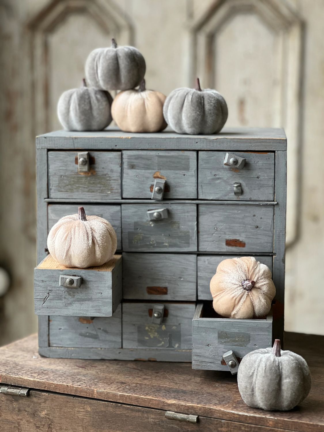 Clearance Velveteen Pumpkins Pack of 7