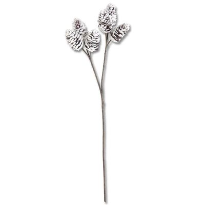 Flocked Pinecone Spray 32”
