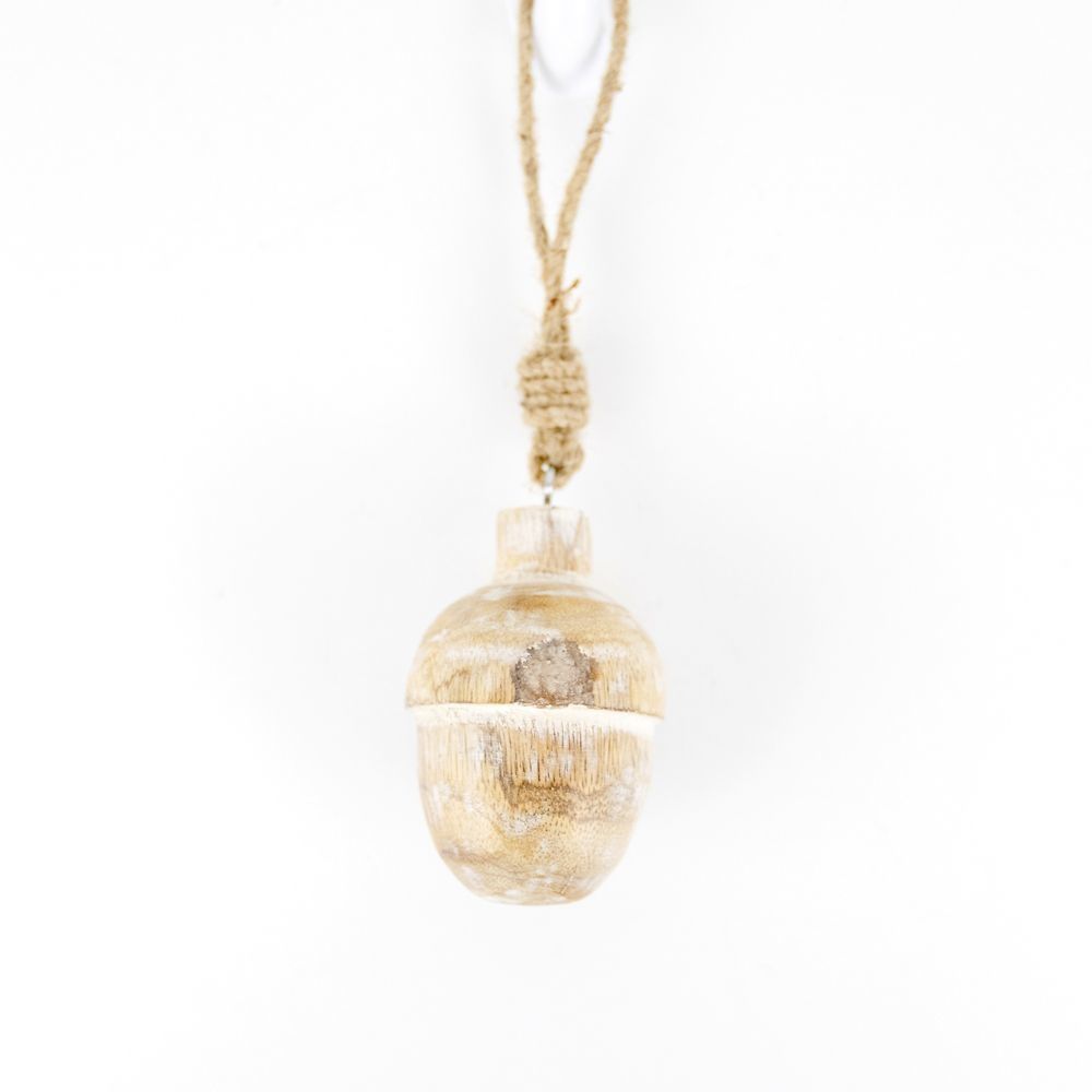 Clearance - Acorn Wood Ornament Natural