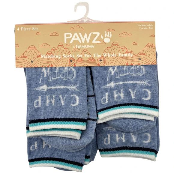 Family Matching Socks - Blue Camp 4 pk