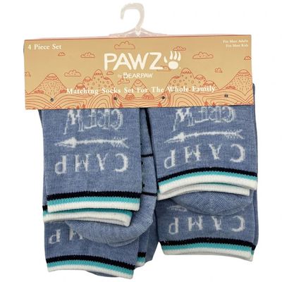 Family Matching Socks - Blue Camp 4 pk